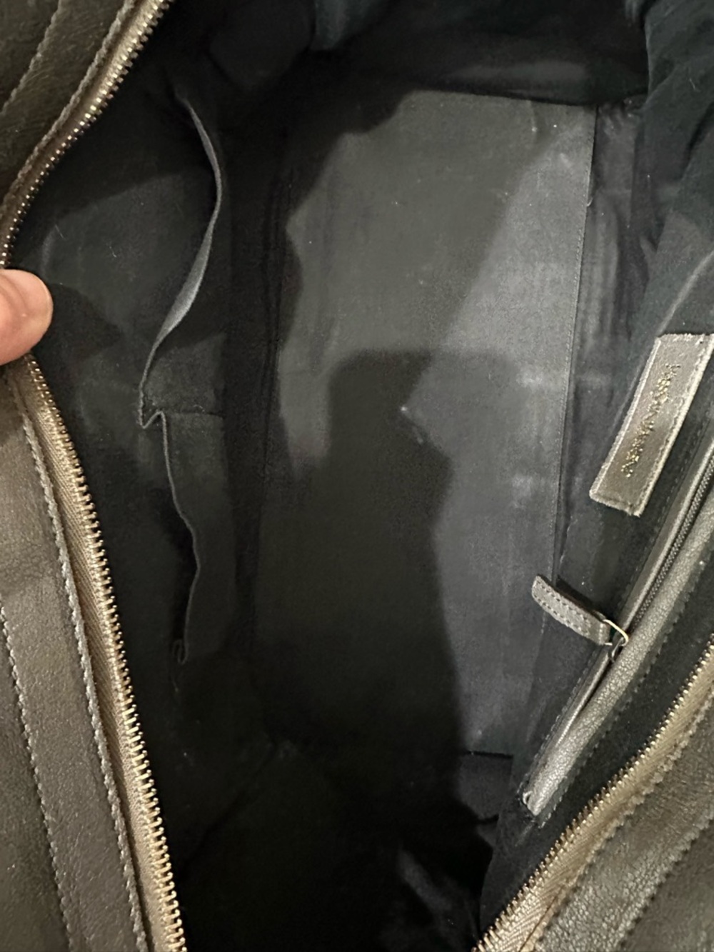 Yves Saint Laurent charcoal gray Leather Satchel with Gold Hardware - Picture 10 of 11